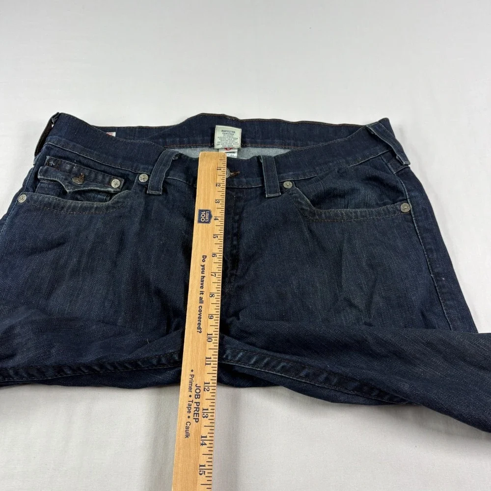 True Religion Jeans Mens 36 (Fits 38x34) Blue Ricky‎ Straight Leg Flap Pockets